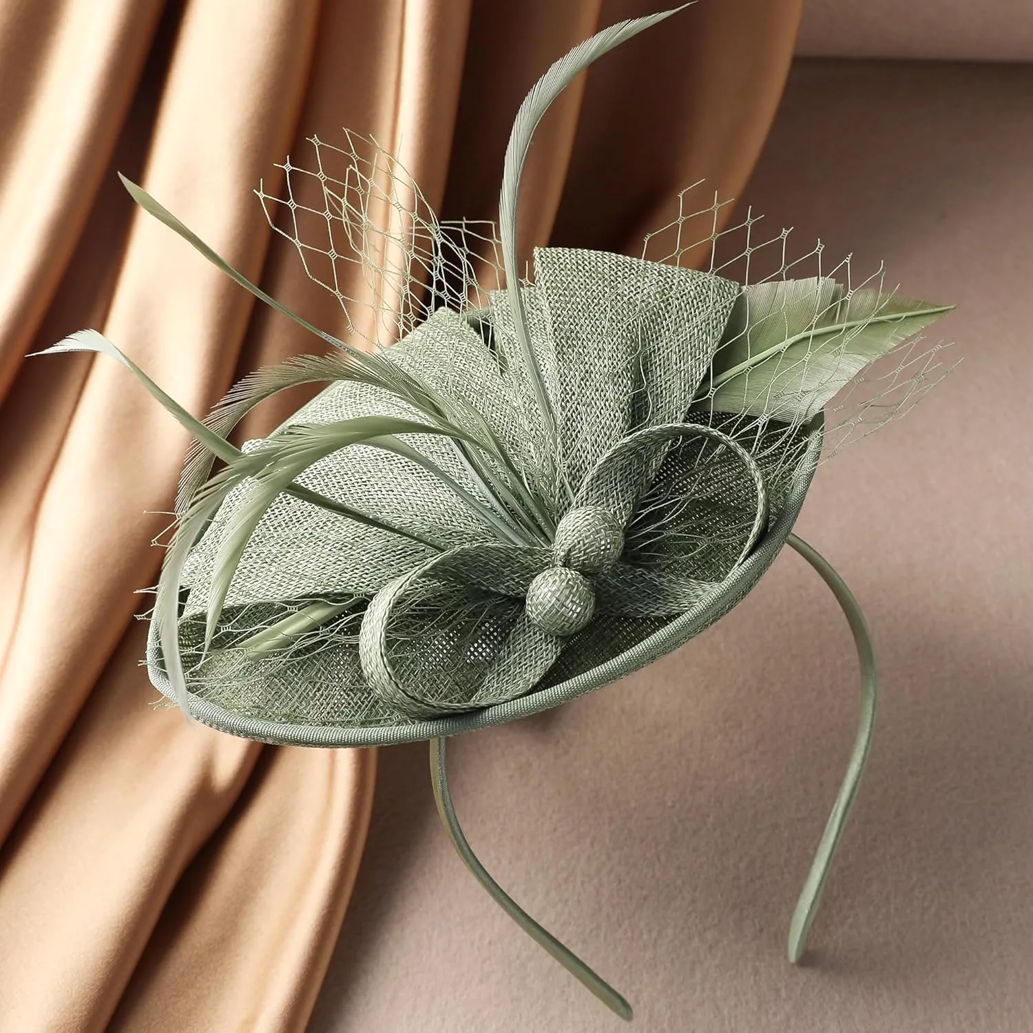 Fascinator Tea Party Hat - 2025 Derby Pillbox Kentucky Hat for Women (7.87x5.9inch)