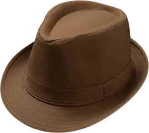 Fashion Unisex Classic Black Fedora Flat Hat, Wide Brim Jazz Hats Church Cap for Women and Men
