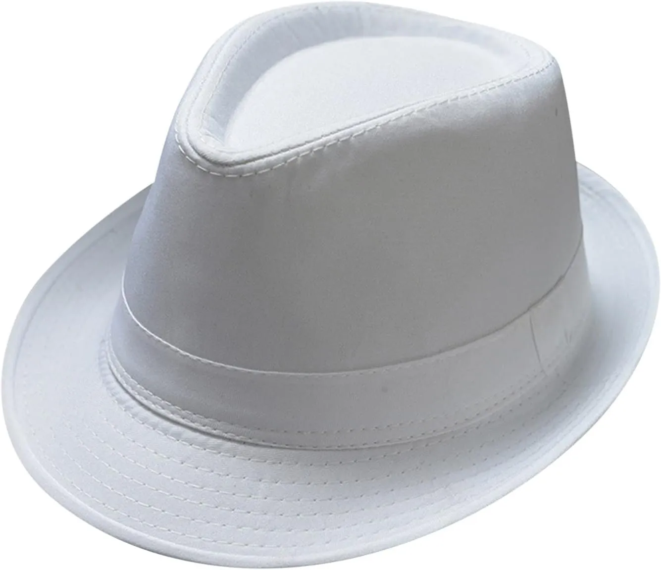 Fashion Unisex Classic Black Fedora Flat Hat, Wide Brim Jazz Hats Church Cap for Women and Men