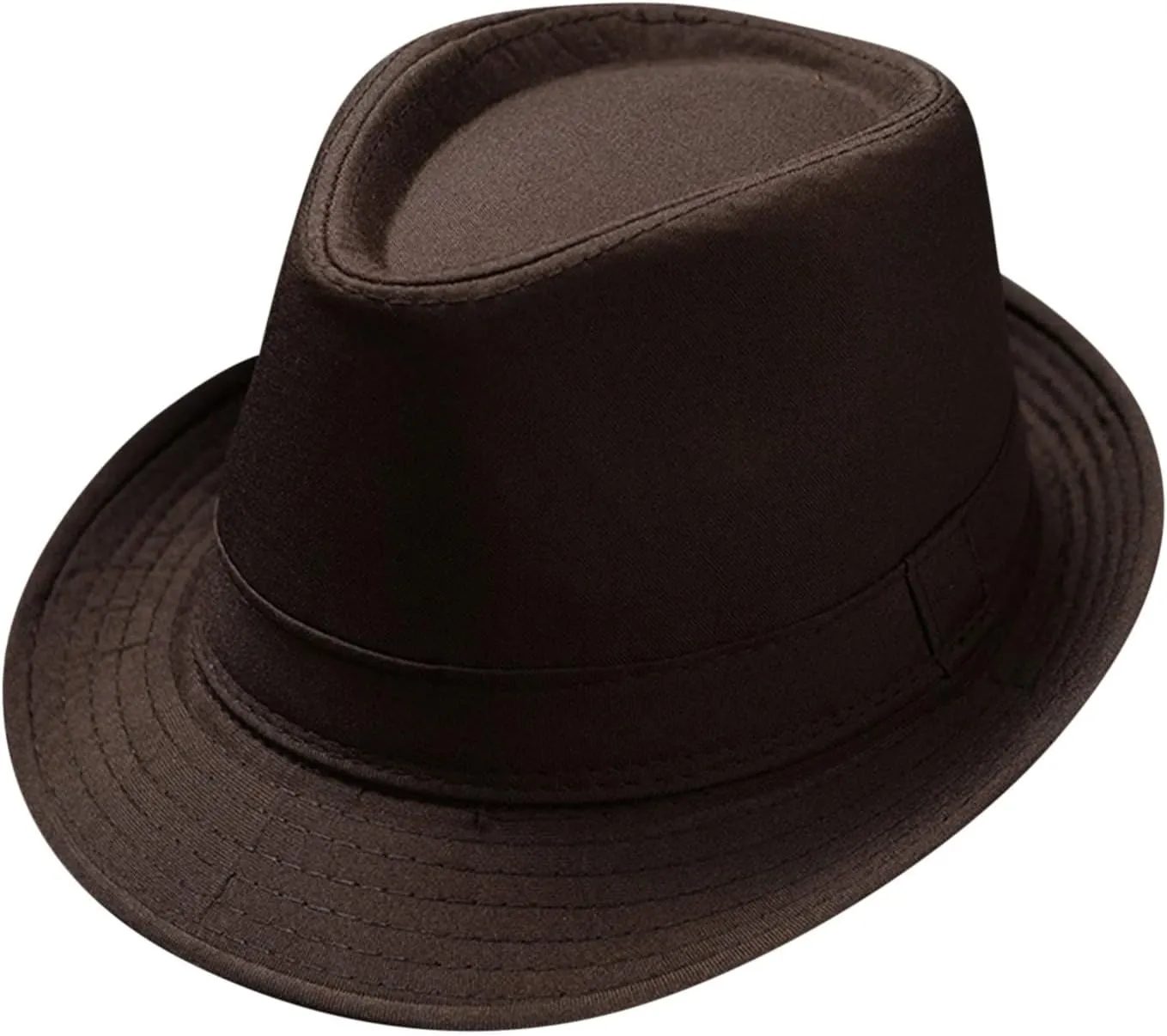 Fashion Unisex Classic Black Fedora Flat Hat, Wide Brim Jazz Hats Church Cap for Women and Men