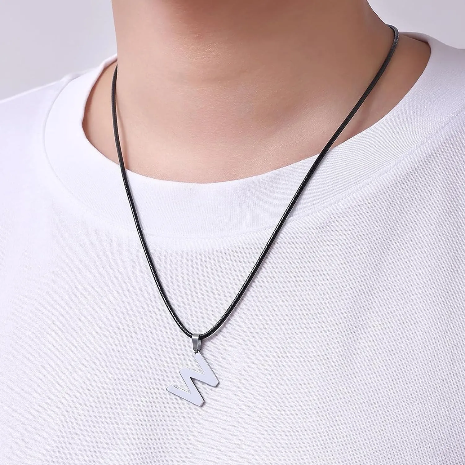 Fiusem iusem Black/Brown Braided String Cord Necklace for Men, 2/3MM Waterproof Leather Cord Chain, Mens Necklace 16-28 Inch
