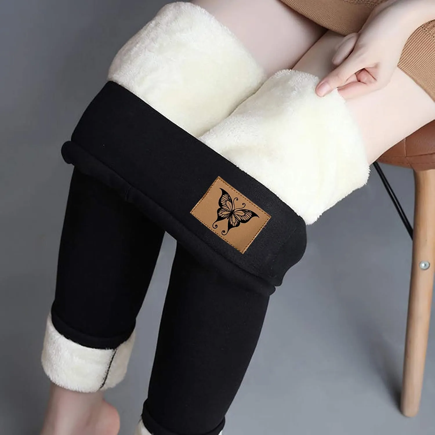 Fleece Lined Leggings for Women Thermal Tights High Waisted Soft Warm Sherpa Lined Lounge Winter Yoga Pants