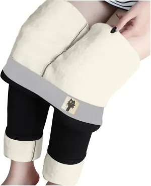 Fleece Lined Leggings for Women Thermal Tights High Waisted Soft Warm Sherpa Lined Lounge Winter Yoga Pants