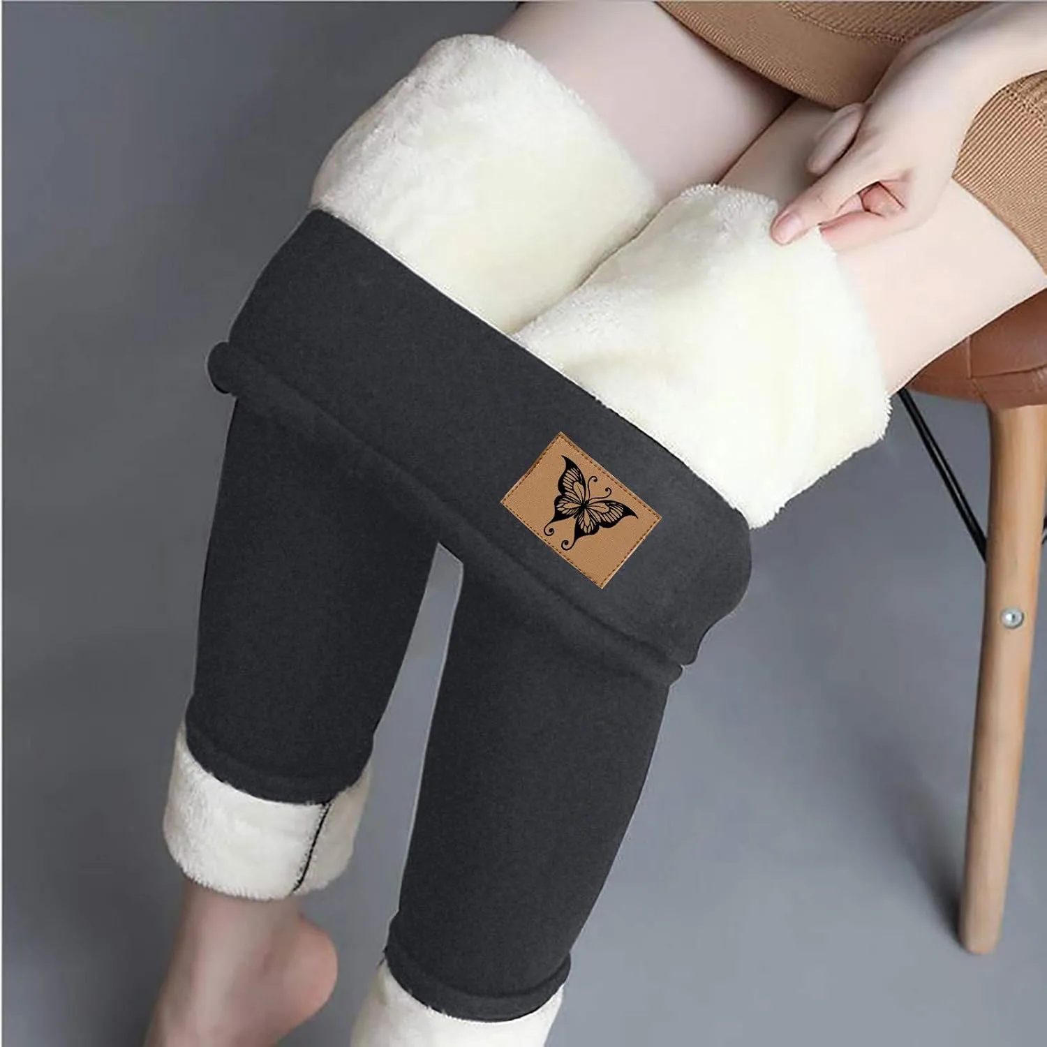 Fleece Lined Leggings for Women Thermal Tights High Waisted Soft Warm Sherpa Lined Lounge Winter Yoga Pants