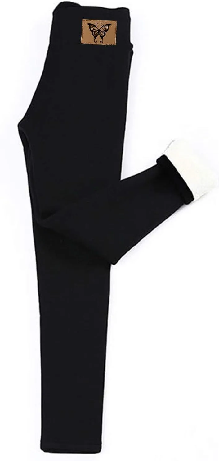 Fleece Lined Leggings for Women Thermal Tights High Waisted Soft Warm Sherpa Lined Lounge Winter Yoga Pants