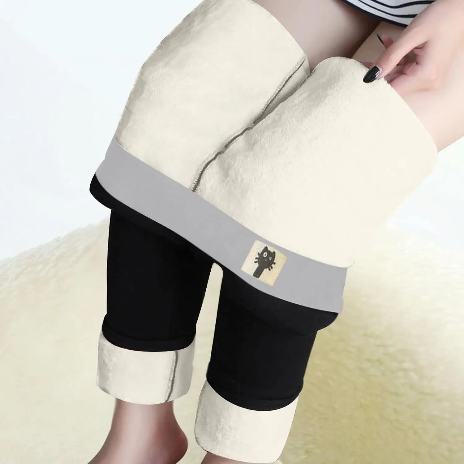 Fleece Lined Leggings for Women Thermal Tights High Waisted Soft Warm Sherpa Lined Lounge Winter Yoga Pants