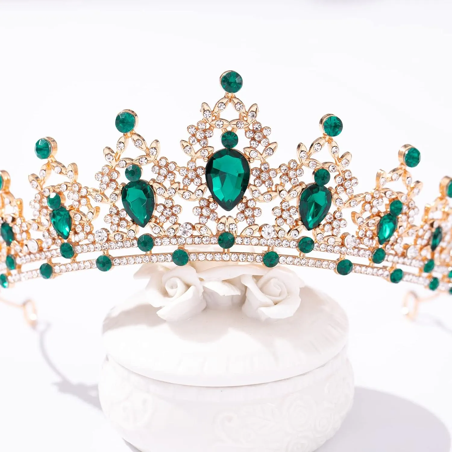 FORSEVEN Crystal Tiaras and Crowns for Women - Wedding and Birthday Party Princess Crown Hair Accessories - Bride Rhinestone Headband