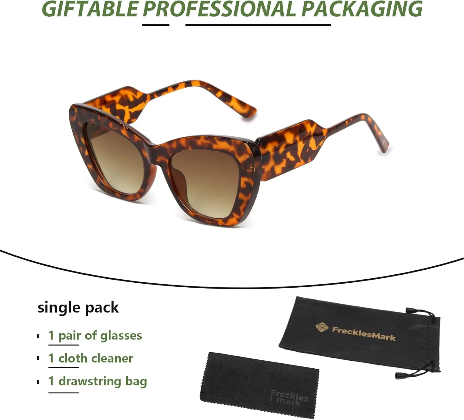 Freckles Mark Trendy Designer Sunglasses Womens Cute Fashion Square Cat Eye Sun Glasses