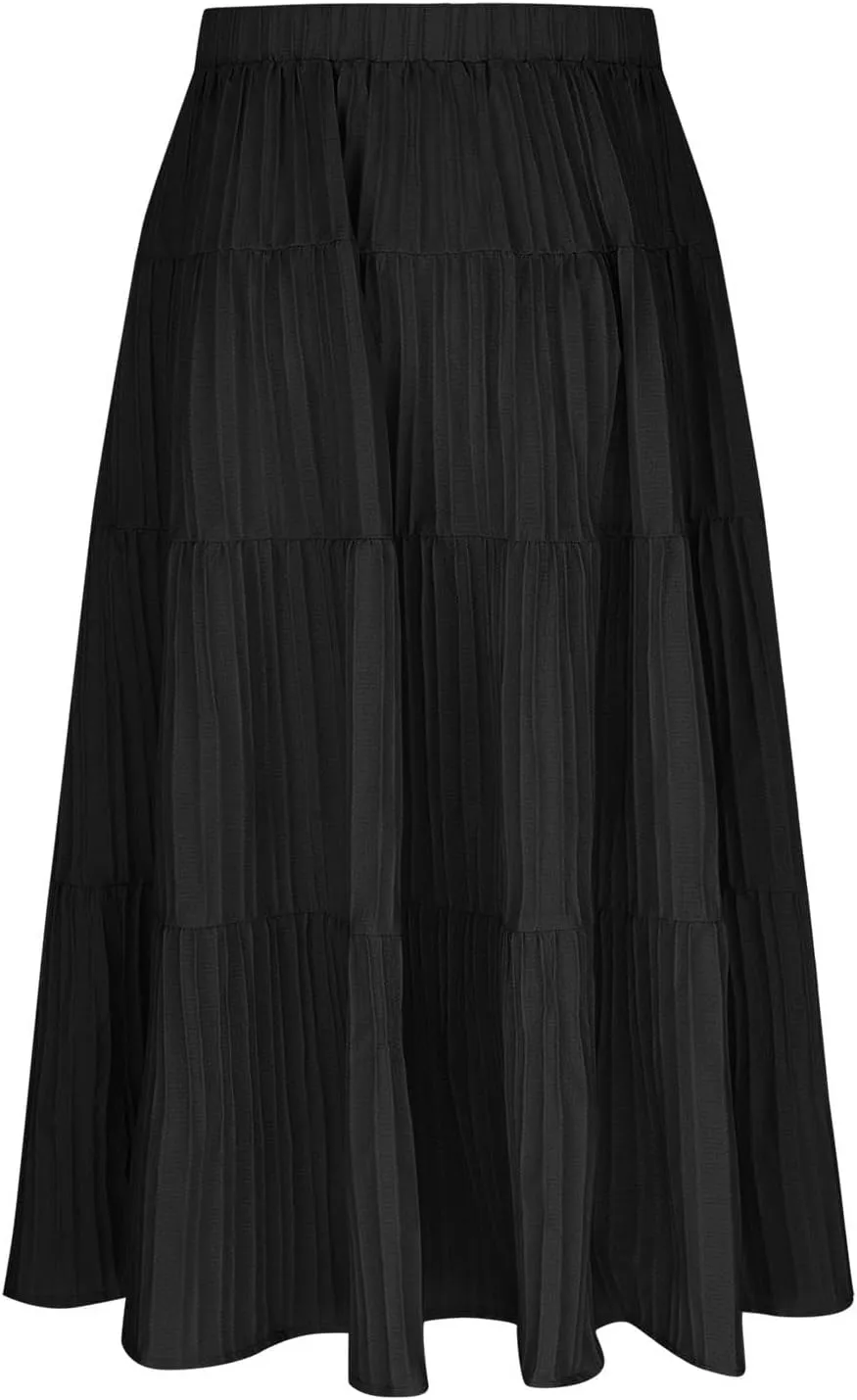 Girls Maxi Skirt Boho Casual Tiered High Waist A Line Flowy Long Skirt Kids Summer Swing Ankle Length Drawstring Skirts