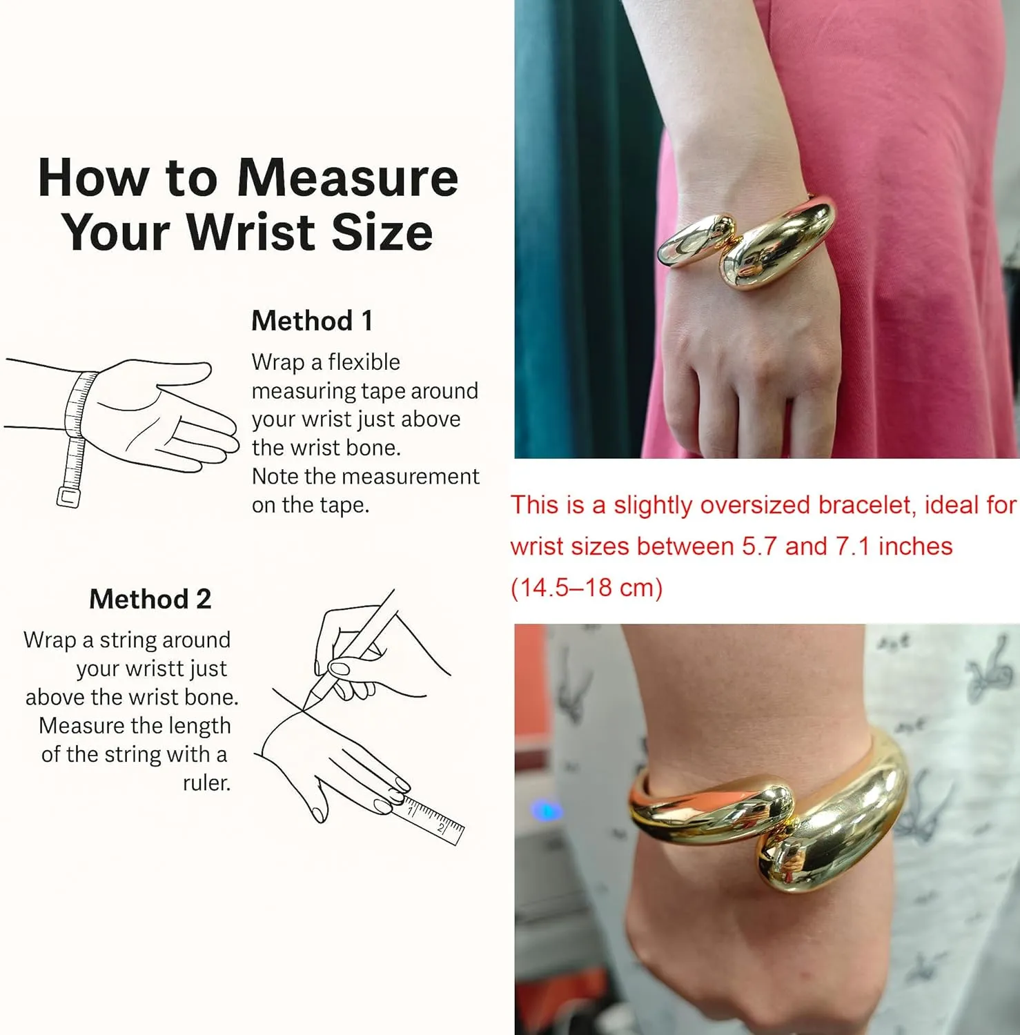 Gold Polished Chunky Twisted Hinged Waterdrop Bangle Bracelet for Women Spiraled Oval Bangle Bracelet