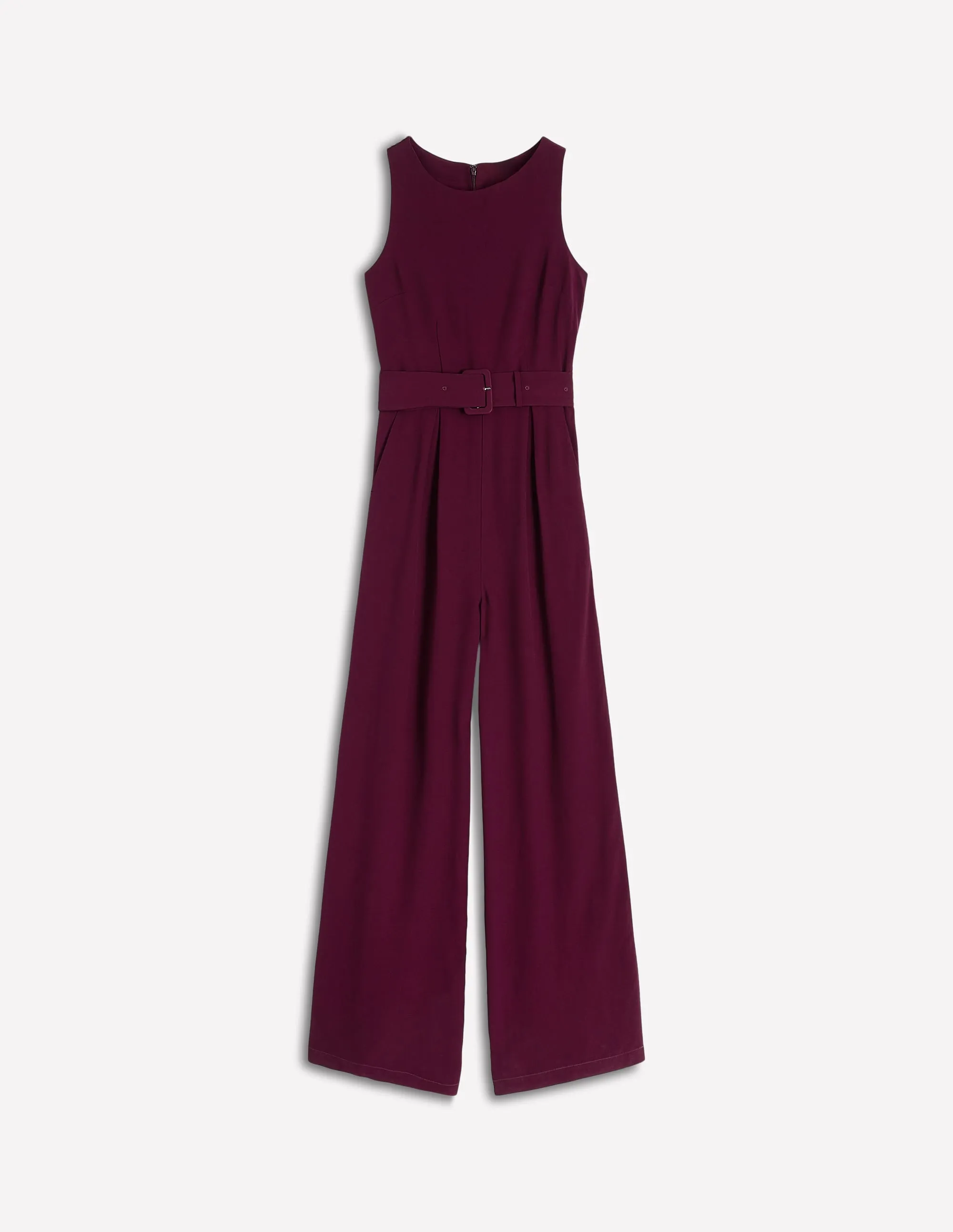 Gwen Slash Neck Jumpsuit-Dark Cherry