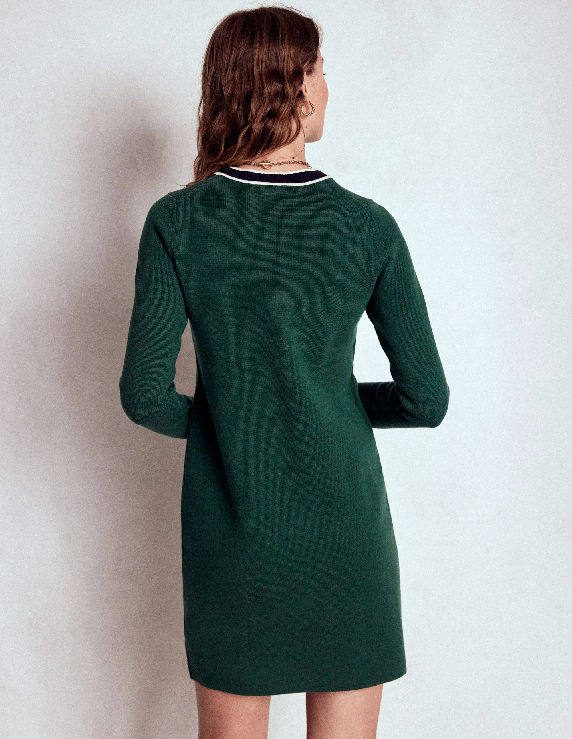 Holly Knitted Shift Dress-Emerald Night