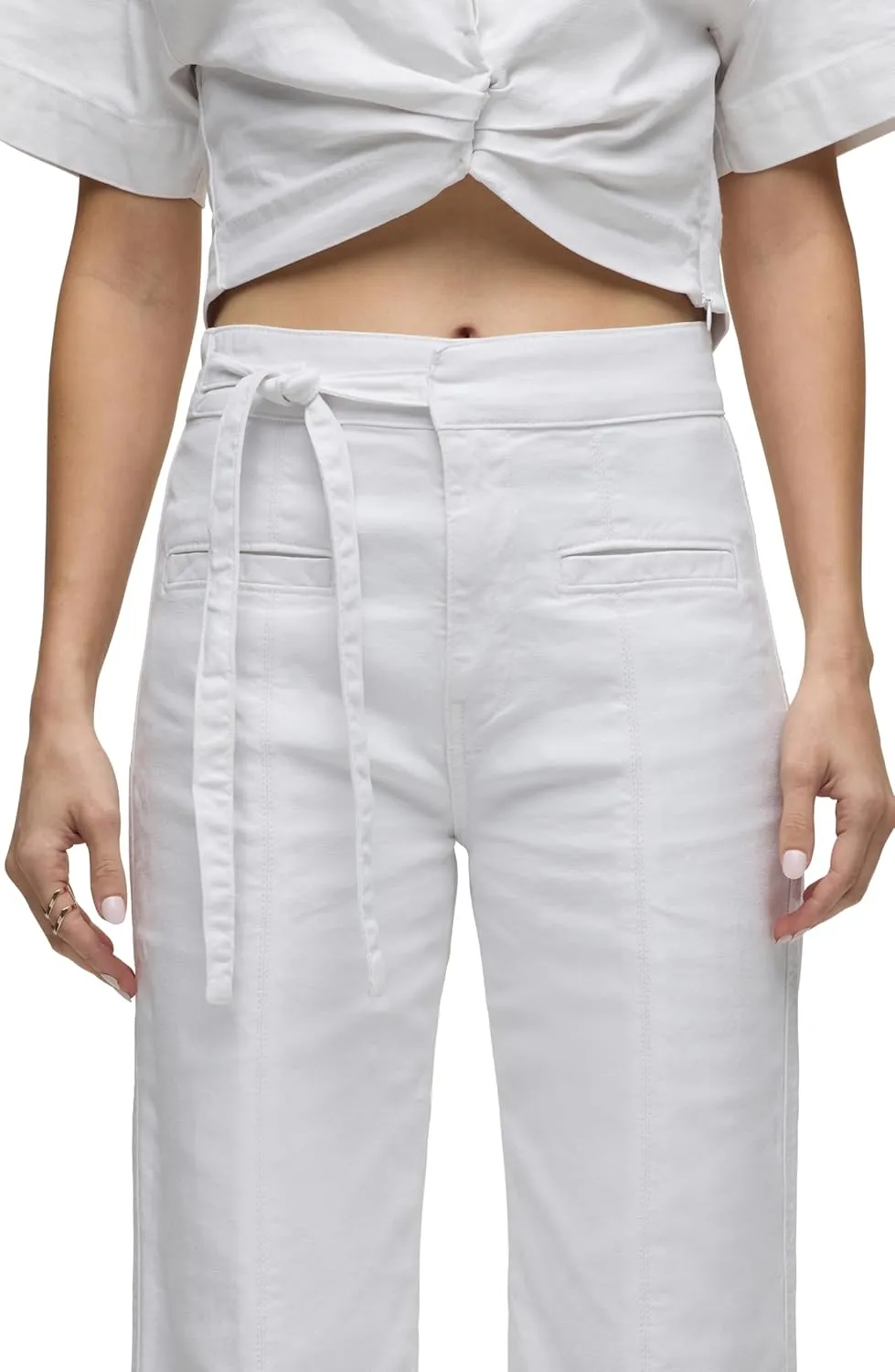 HUDSON Women's Tie Waist Wide Leg Trouser