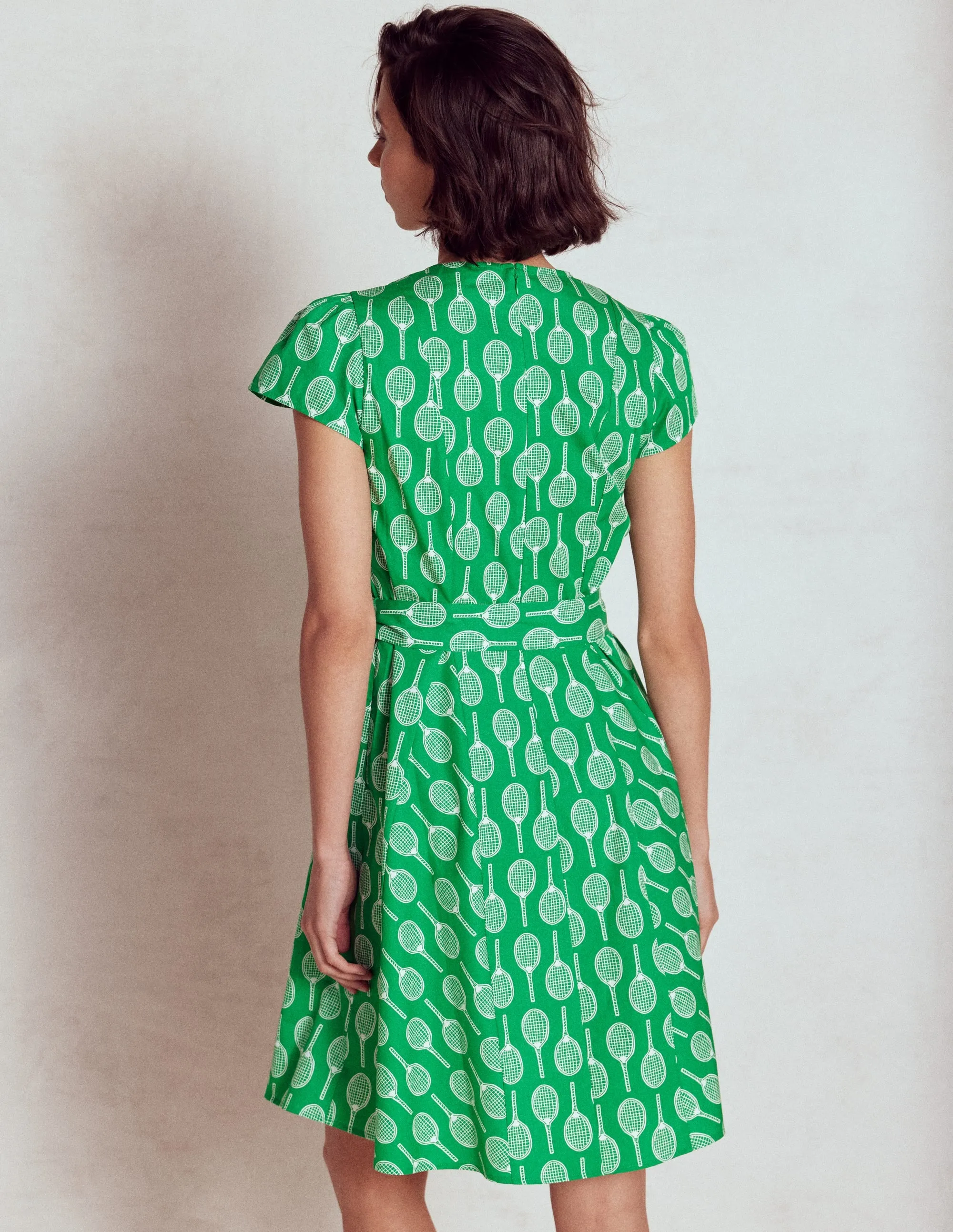 Imo Cotton Short Dress-Rich Emerald, Tennis