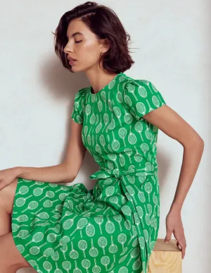 Imo Cotton Short Dress-Rich Emerald, Tennis