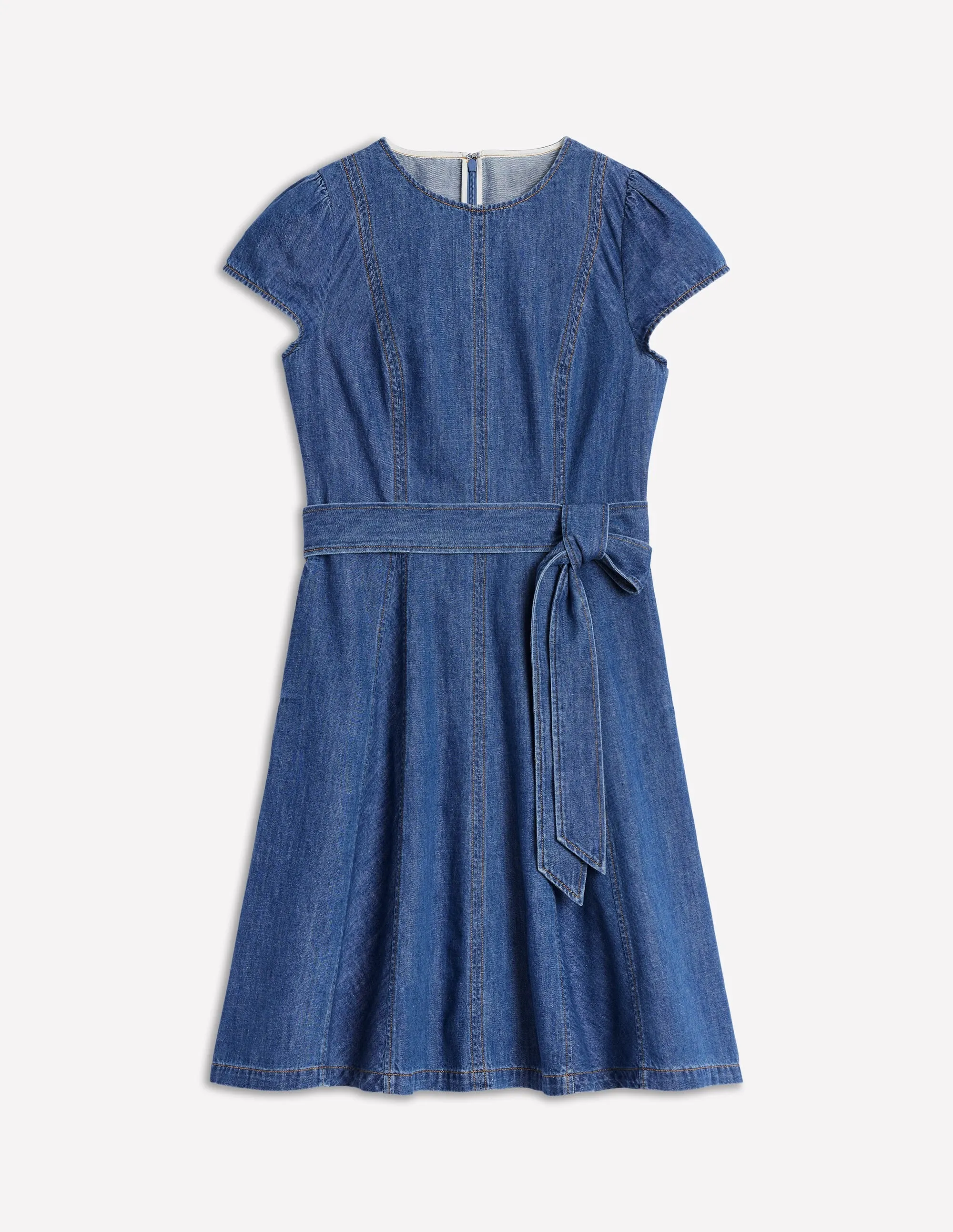 Imo Denim Short Dress-Mid Vintage Denim
