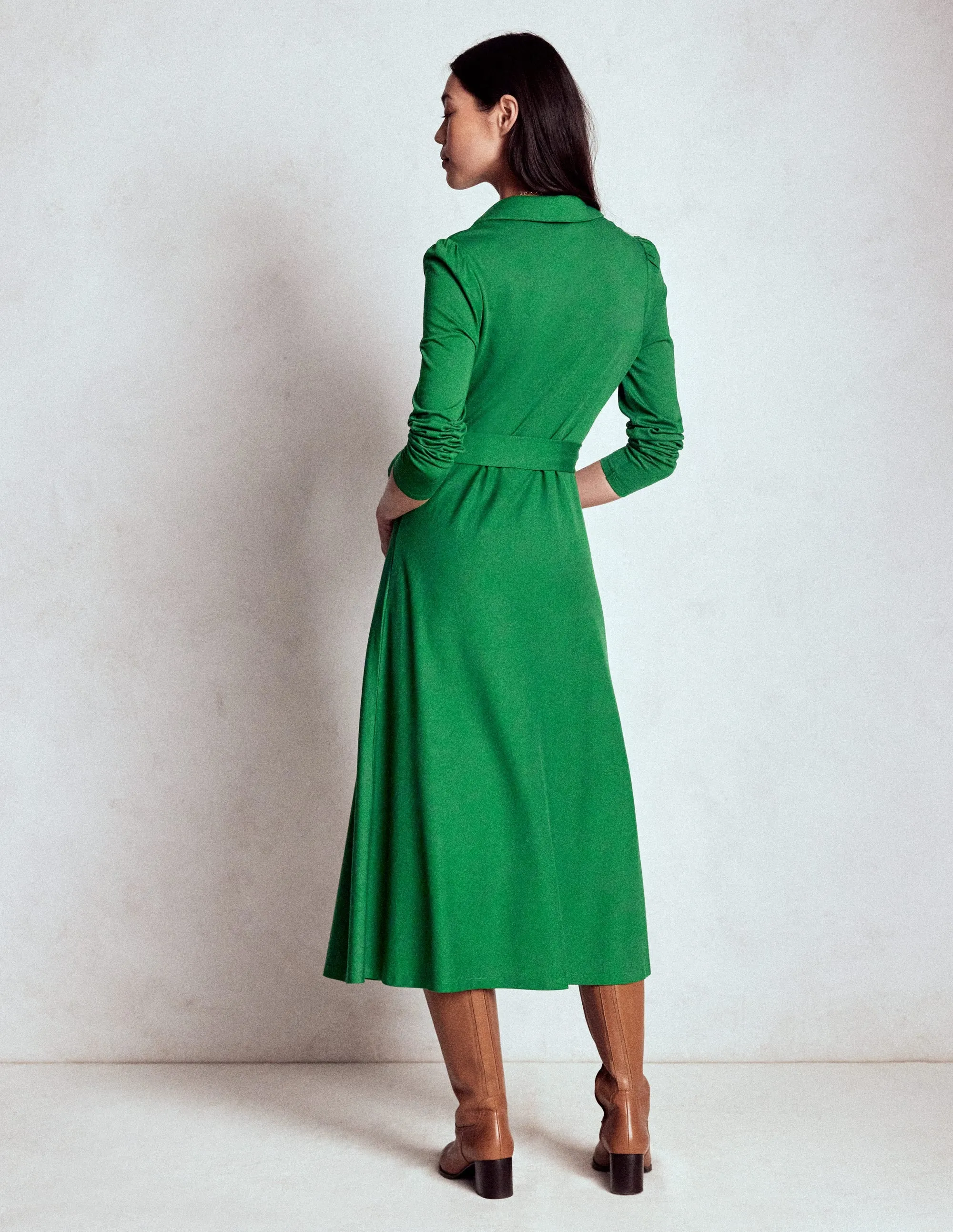 Imogen Collared Jersey Dress-Eden