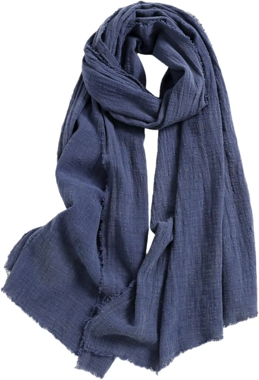 Jeelow Cotton Or Linen Scarf Lightweight Light Shawl Wrap For Men & Women