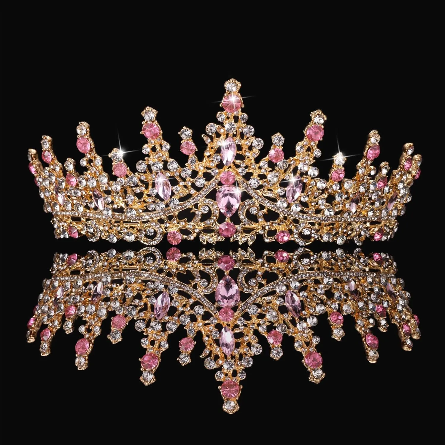 Kamirola Tiaras and Crowns for Women,Tiaras Earrings Necklace, Crystal Bridal Jewelry Set (TR48)
