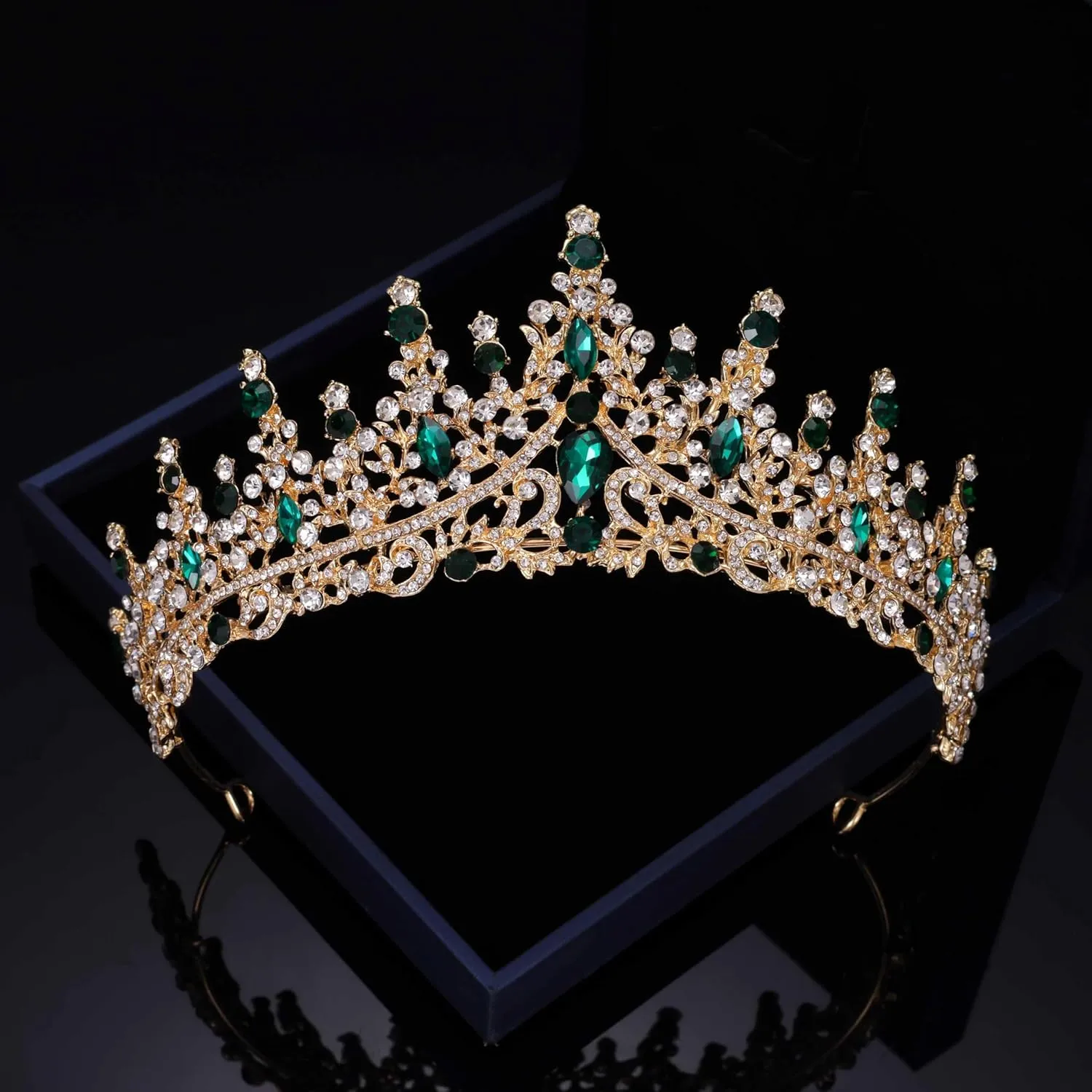 Kamirola Tiaras and Crowns for Women,Tiaras Earrings Necklace, Crystal Bridal Jewelry Set (TR48)