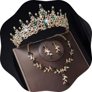 Kamirola Tiaras and Crowns for Women,Tiaras Earrings Necklace, Crystal Bridal Jewelry Set (TR48)