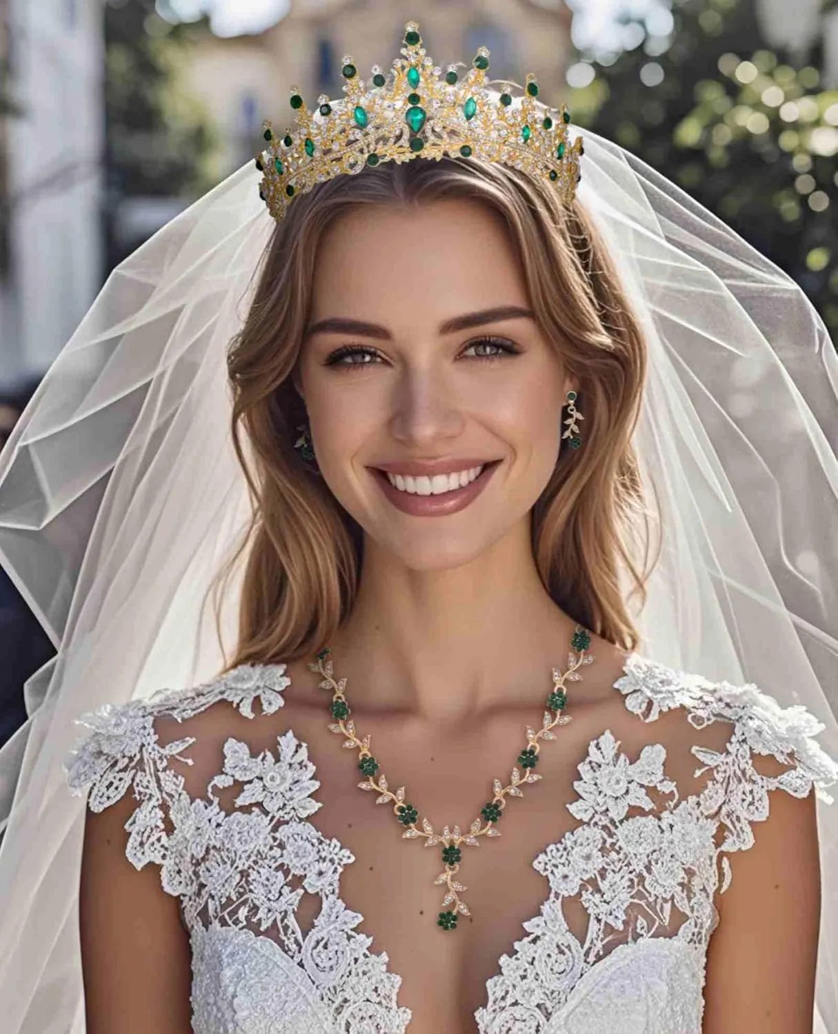 Kamirola Tiaras and Crowns for Women,Tiaras Earrings Necklace, Crystal Bridal Jewelry Set (TR48)
