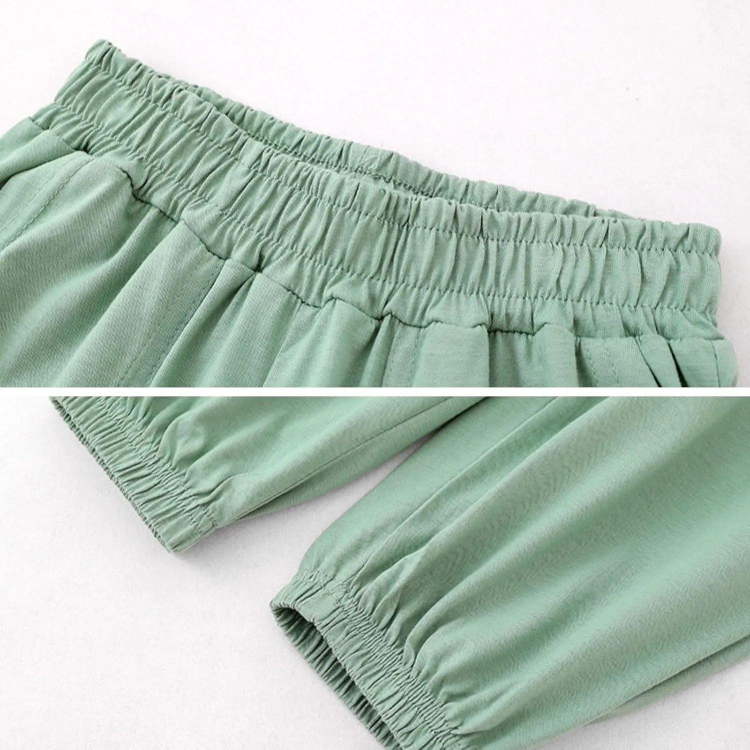 Kids Boys Girls Cuffed Sweatpants Stretch Pull on Elastic Pants Kids Jogger Loose Solid Color School Pants