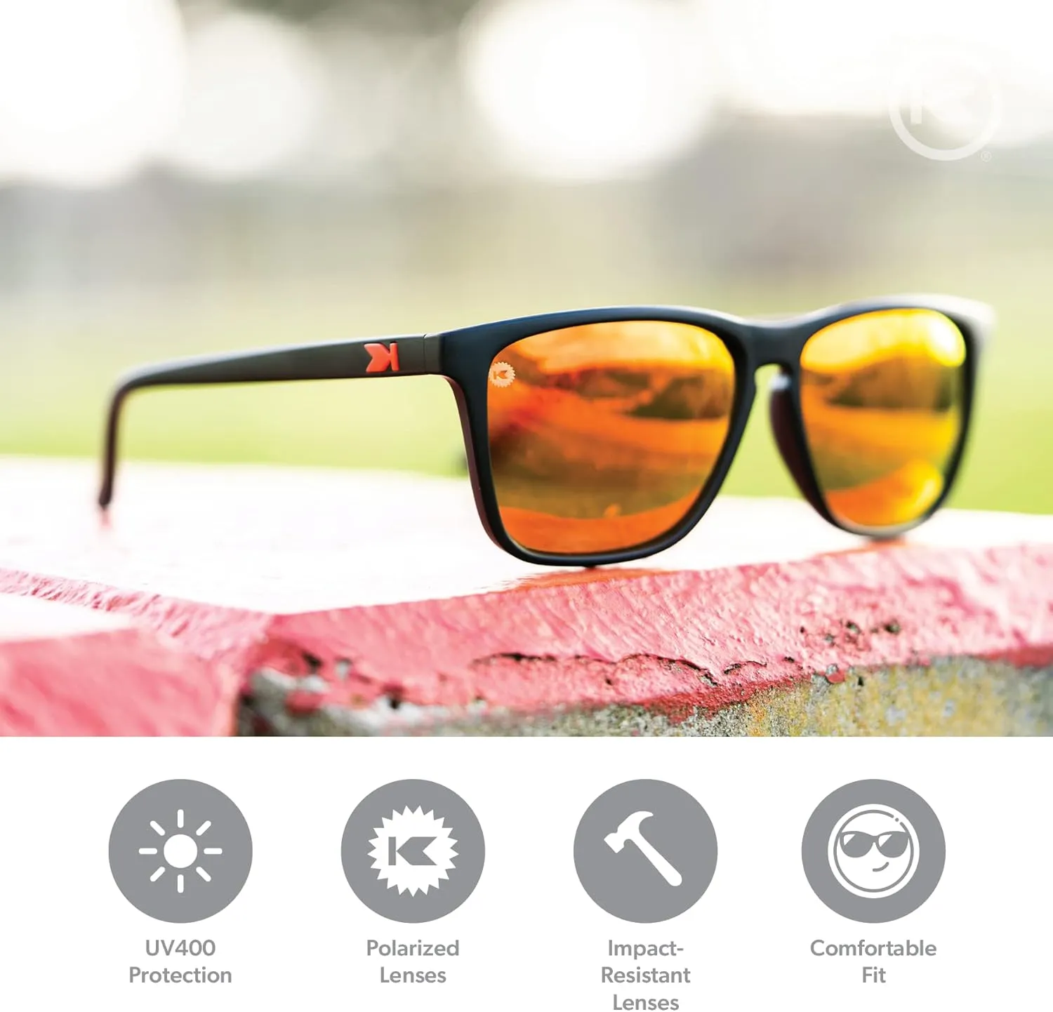 Knockaround Fast Lanes and Sport Polarized Sunglasses for Men & Women - Impact Resistant Lenses & Full UV400 Protection