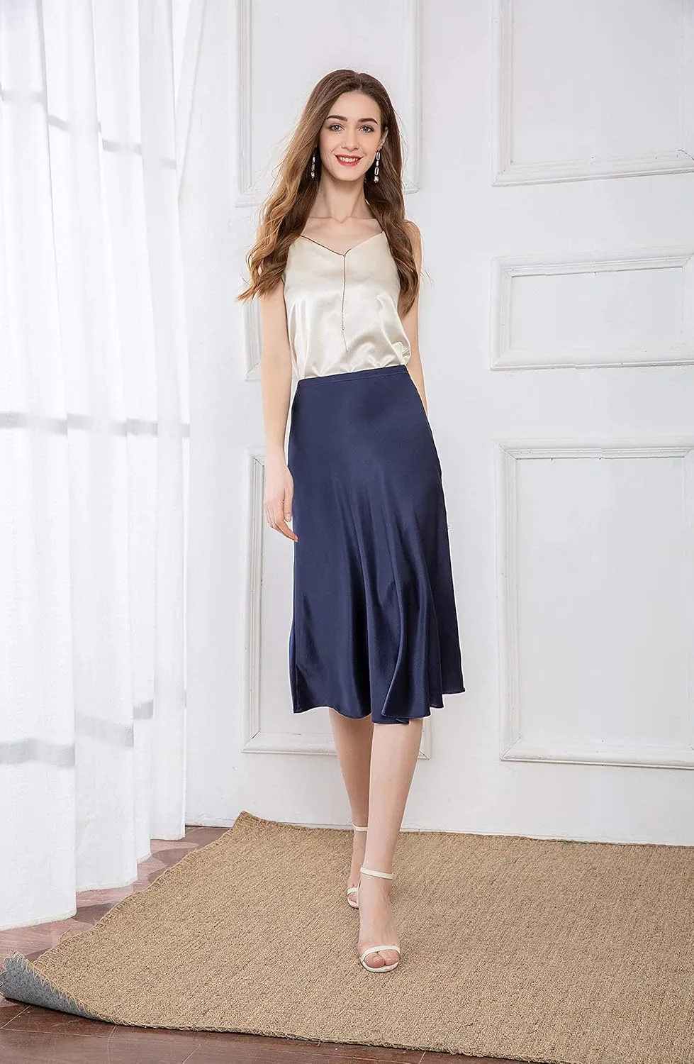 LEPTON 100% Mulberry Silk Women Skirt