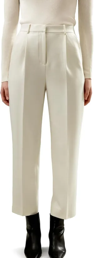 LilySilk Womens Wool Trouser for Winter Ladies Medium Rise Suit Pants Front Pleats Full Length Bottom Business Vacation