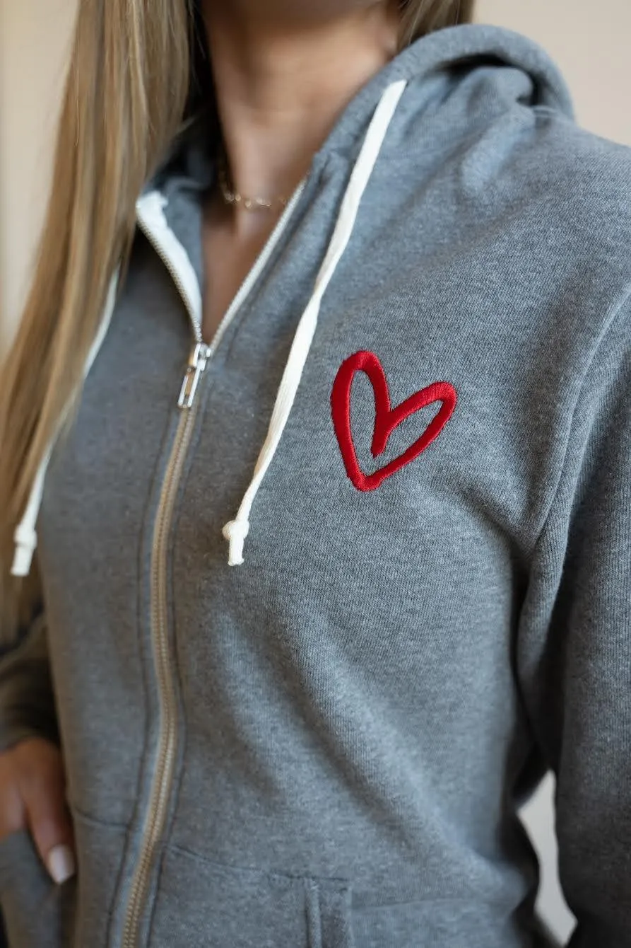 Live What You Love Zip Hoodie (Heather Grey)