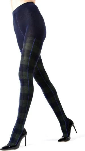 MeMoi Glasgow Plaid Cotton Tights for Women, Cozy, Warm and Fashionable Patterned Sweater Tights - Sizes Small to 6X