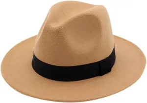 Men & Women Vintage Wide Brim Fedora Hat with Belt Buckle Western Hats Women's Floppy Panama Rancher Hat
