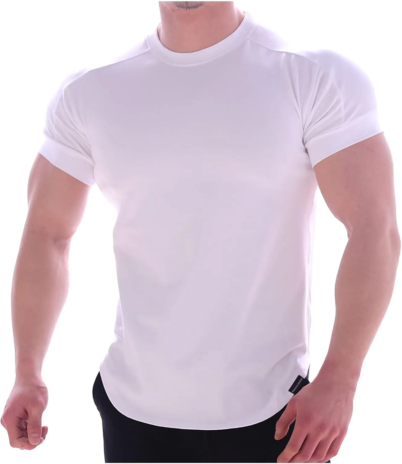 Men Short Sleeve Compression Tops Quick Dry Shirt Cool Dry Fitness Clothing Base Layer T-Shirt for Running Workout Gym