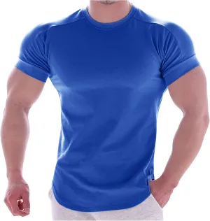 Men Short Sleeve Compression Tops Quick Dry Shirt Cool Dry Fitness Clothing Base Layer T-Shirt for Running Workout Gym