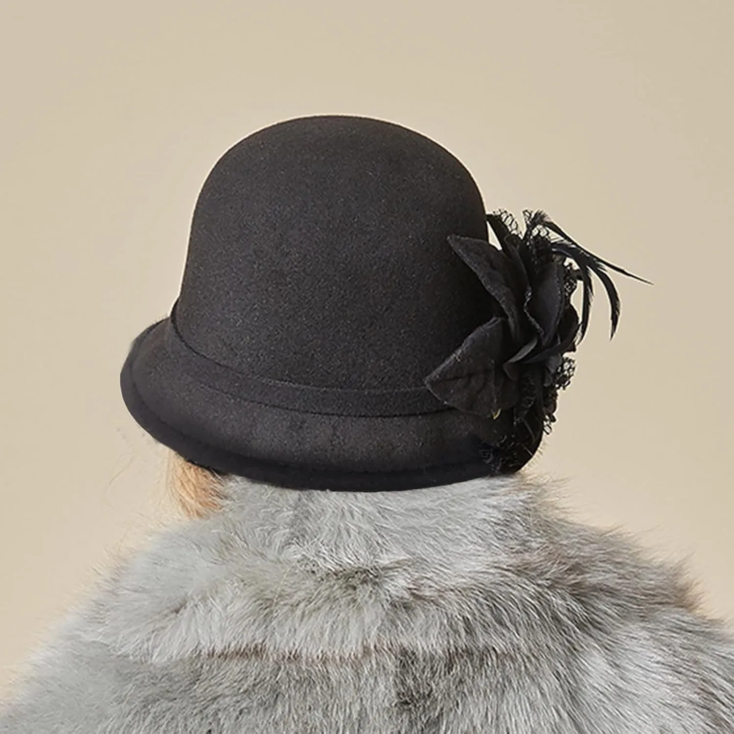 Men Women Roll-up Brim Fedora Bucket Caps Valentines Classic Round Bowler Hats Bow Cloche Hat Party Costume