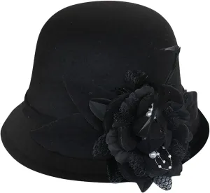 Men Women Roll-up Brim Fedora Bucket Caps Valentines Classic Round Bowler Hats Bow Cloche Hat Party Costume