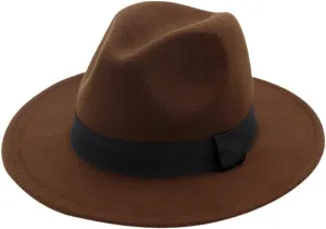 Men Women Vintage Wide Hat with Belt Buckle Adjustable Hats Fedora Hat with Belt Buckle Wide Brim Hats