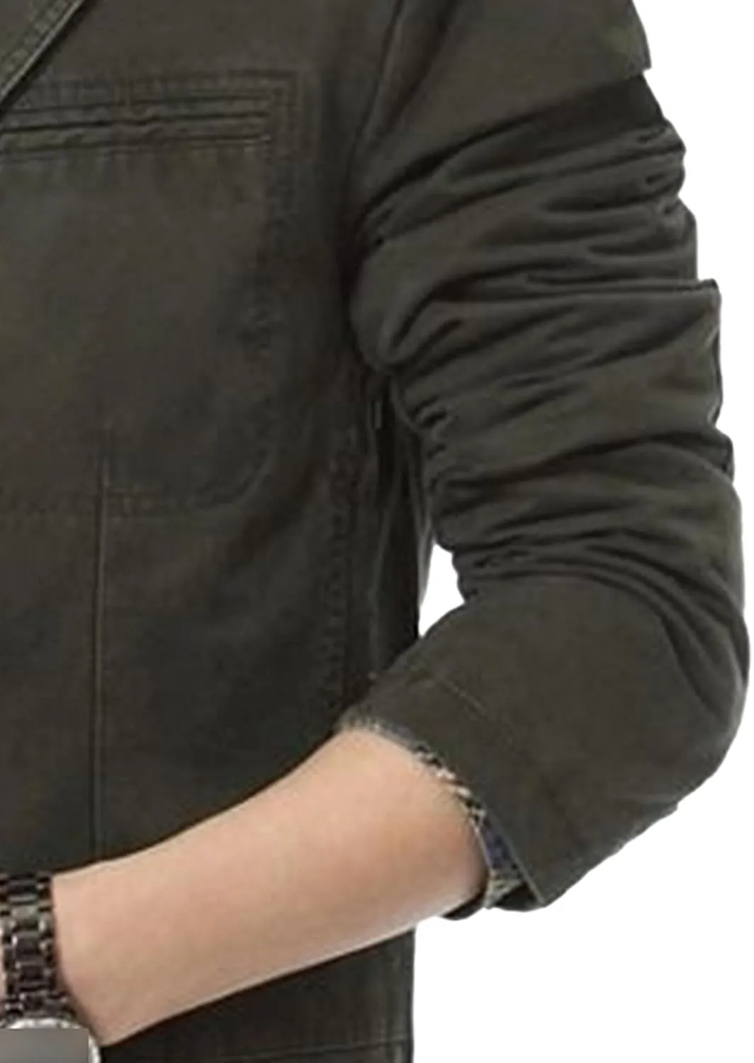 Men's Casual Three-Button Coat Lined Cotton Twill Suit Blazer Jacket Notch Lapel Vintage Jacket Sport Coat