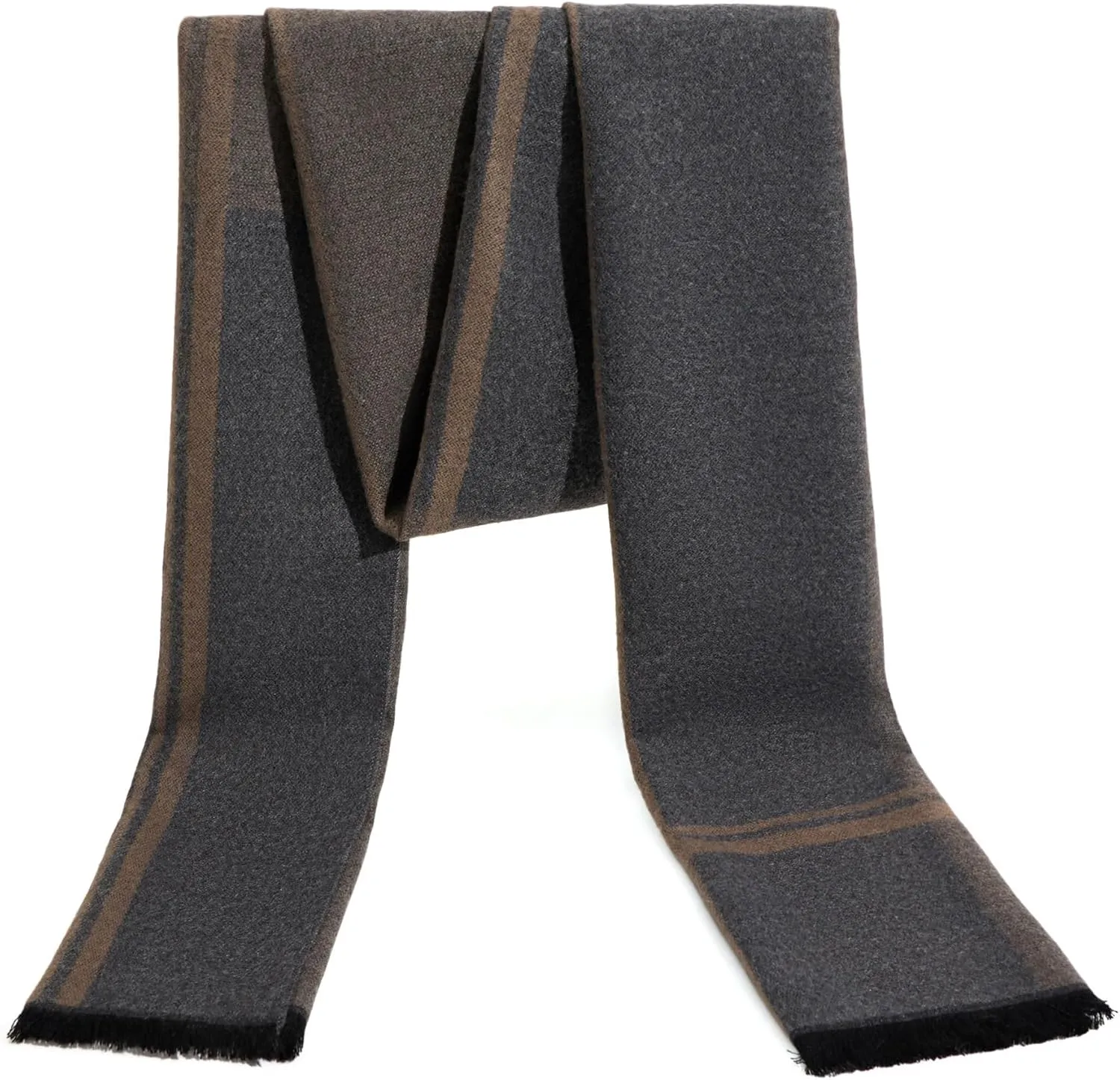 Men's Winter Warm Scarf Premium Cashmere Feel, Luxuriously Soft Long Plaid Pattern