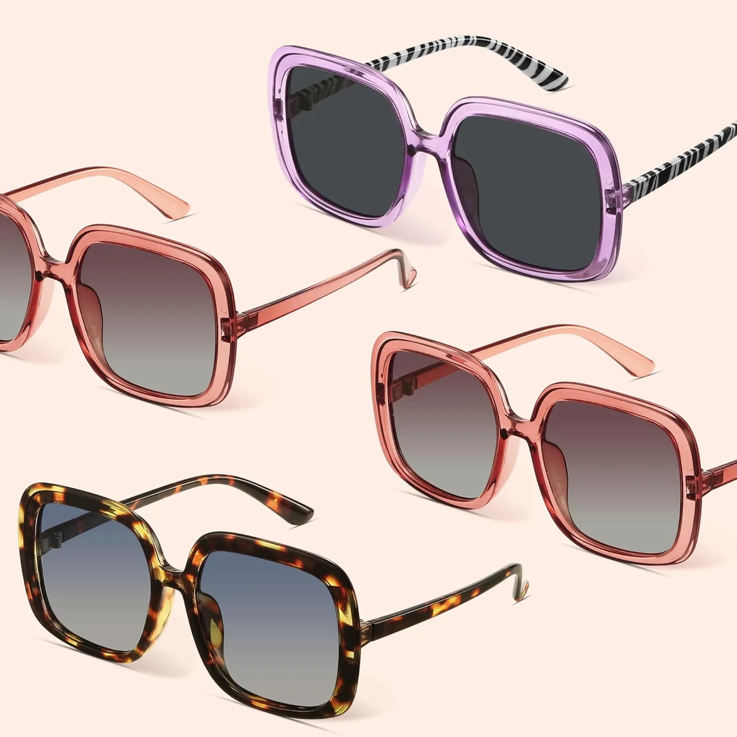 miyya Oversized Polarized Sunglasses Women, Trendy Retro Sun Glasses for Women 2025, Oversized Shades
