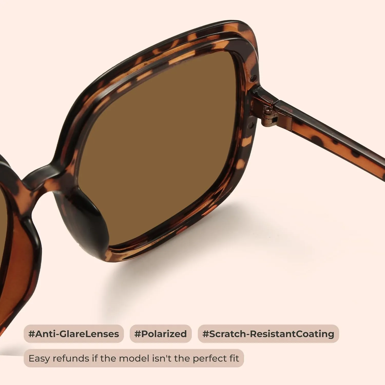 miyya Oversized Polarized Sunglasses Women, Trendy Retro Sun Glasses for Women 2025, Oversized Shades