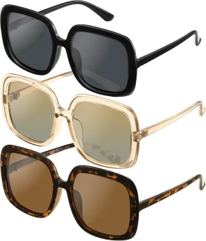 miyya Oversized Polarized Sunglasses Women, Trendy Retro Sun Glasses for Women 2025, Oversized Shades