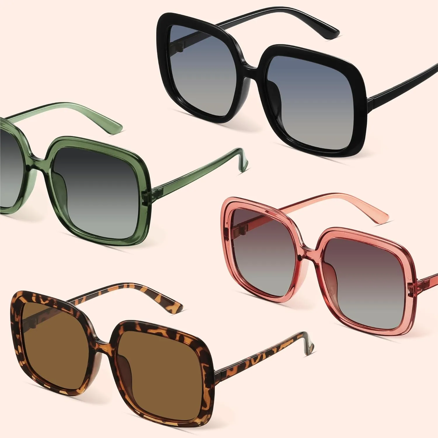 miyya Oversized Polarized Sunglasses Women, Trendy Retro Sun Glasses for Women 2025, Oversized Shades