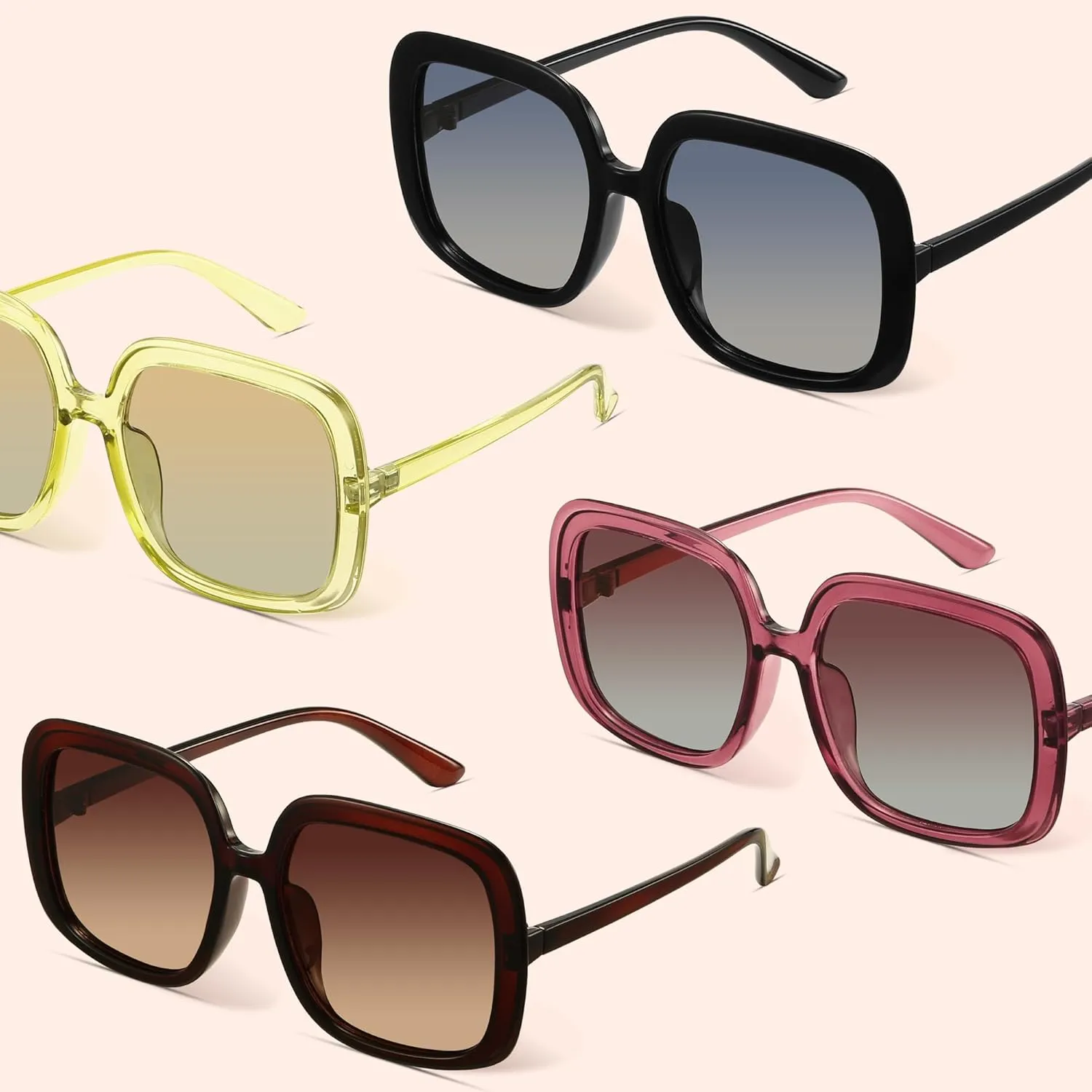 miyya Oversized Polarized Sunglasses Women, Trendy Retro Sun Glasses for Women 2025, Oversized Shades