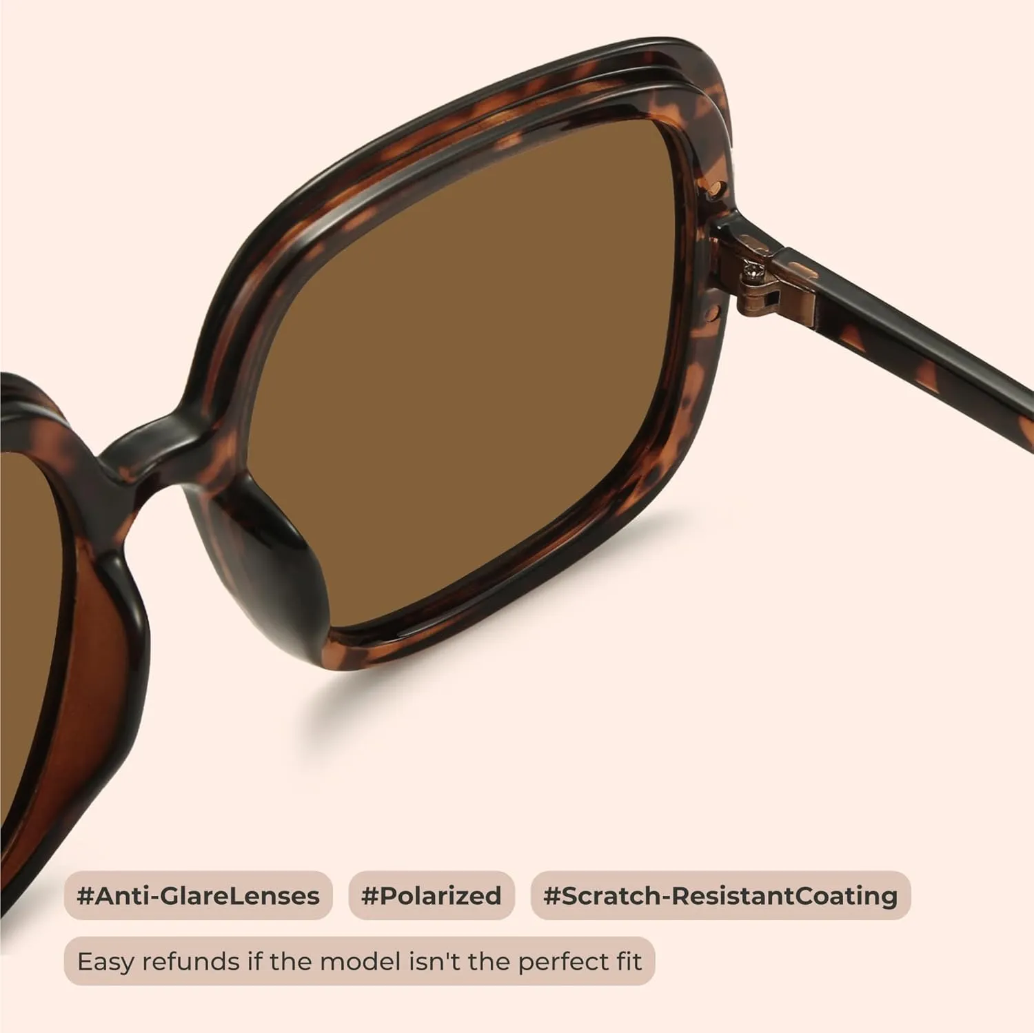 miyya Oversized Polarized Sunglasses Women, Trendy Retro Sun Glasses for Women 2025, Oversized Shades