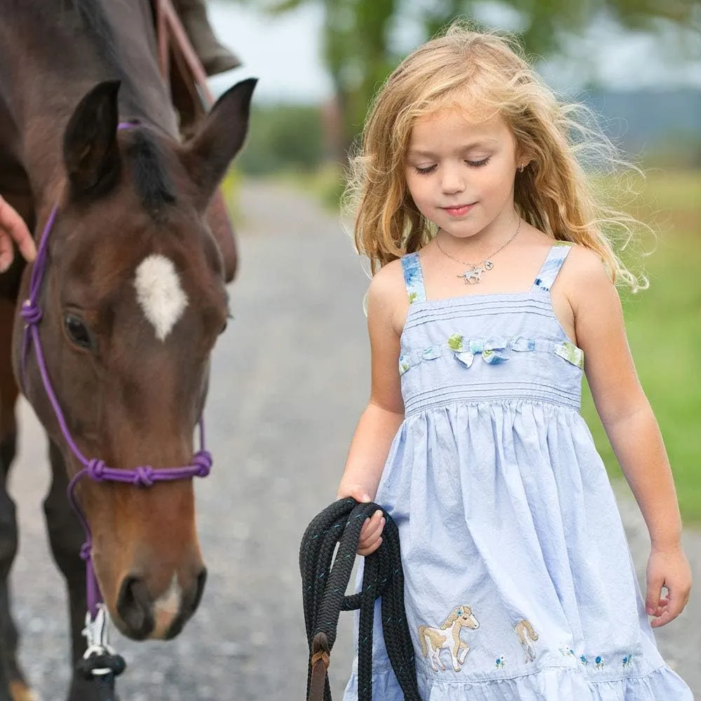 MONOOC Horse Necklace for Girls - Dainty Pendant Heart 26 Initial Jewelry for Women, Kids, Horse Lovers