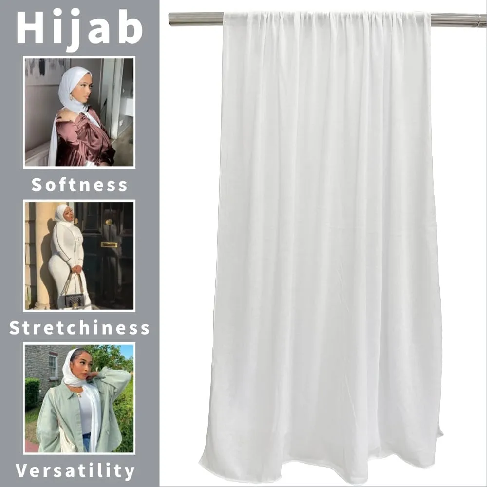 Muslim Hijabs for Women Scarf Large Headscarf Stretch Tie Headband Soft Turban Head Wraps Plain Shawls