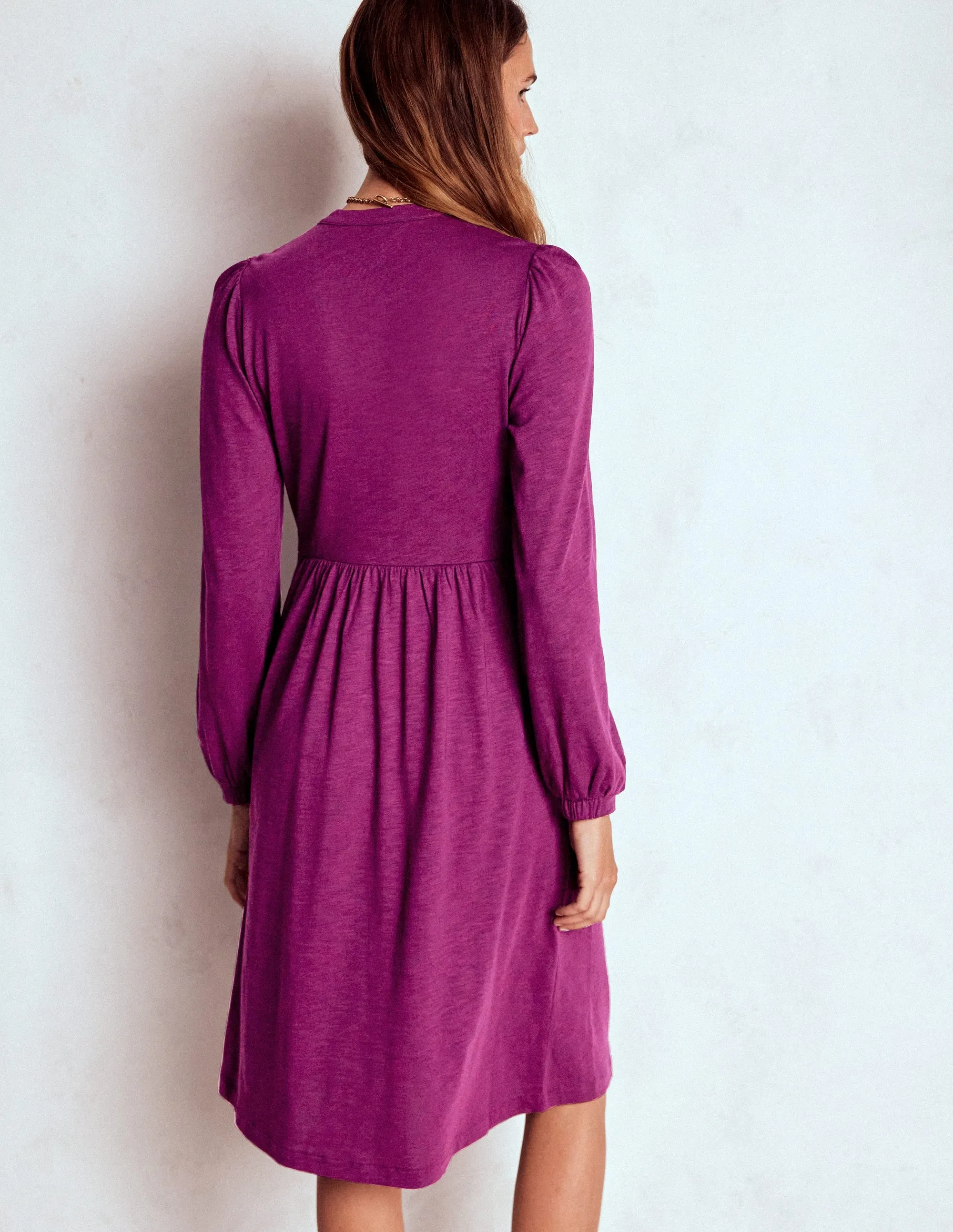Naomi Relaxed Jersey Dress-Plum Jam