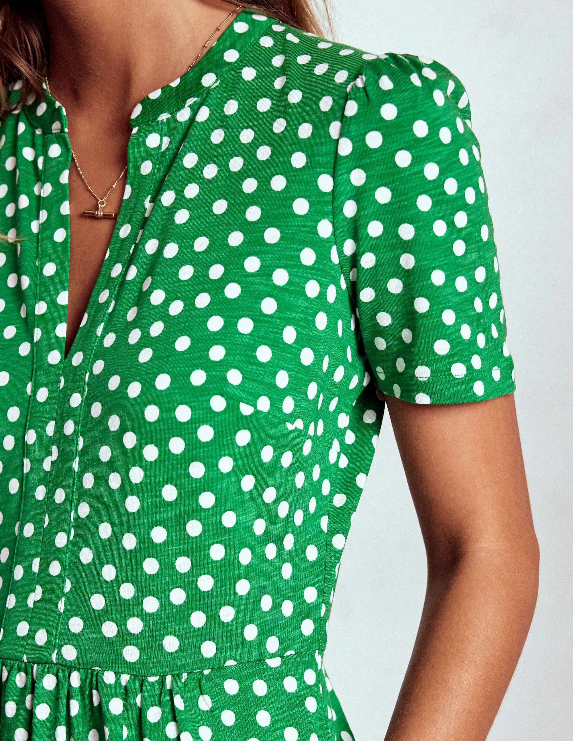 Naomi Short Sleeve Dress-Hunter Green